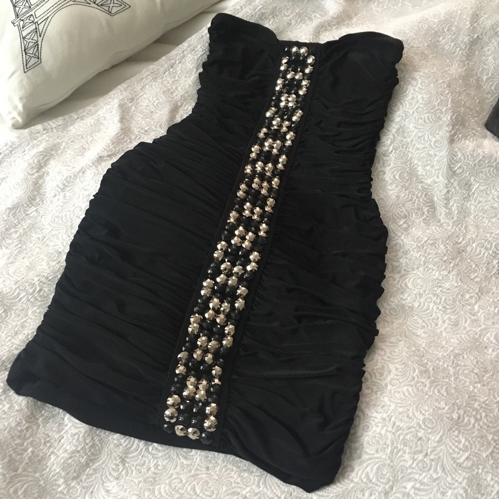 Black dress, Small, Front detail, Strapless